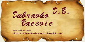 Dubravko Bačević vizit kartica